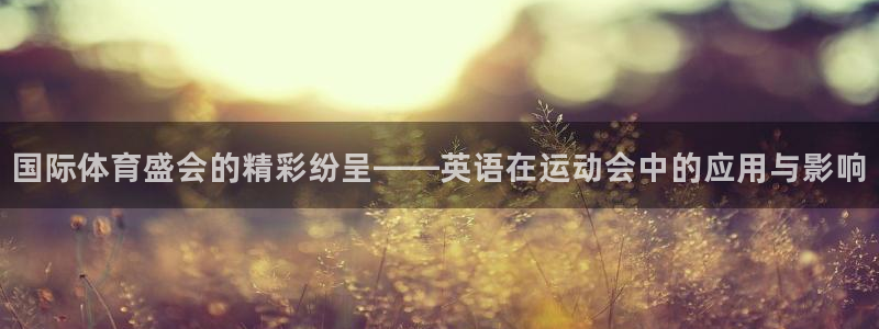 三亿体育网页版：国际体育盛会的精彩纷呈——英语在运动会中的应用与影响